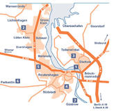 Stadtplan Rostock und Umgebung