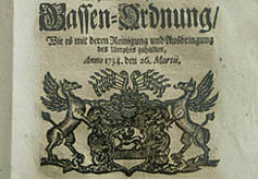 Die Gassenordnung von 1734