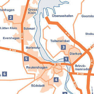 Stadtplan Rostock und Umgebung