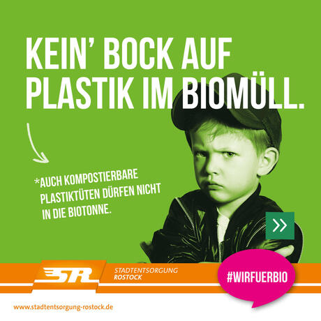 #wirfuerbio Kampagnenmotiv "Kein Bock auf Plastik im Biomüll" - SR