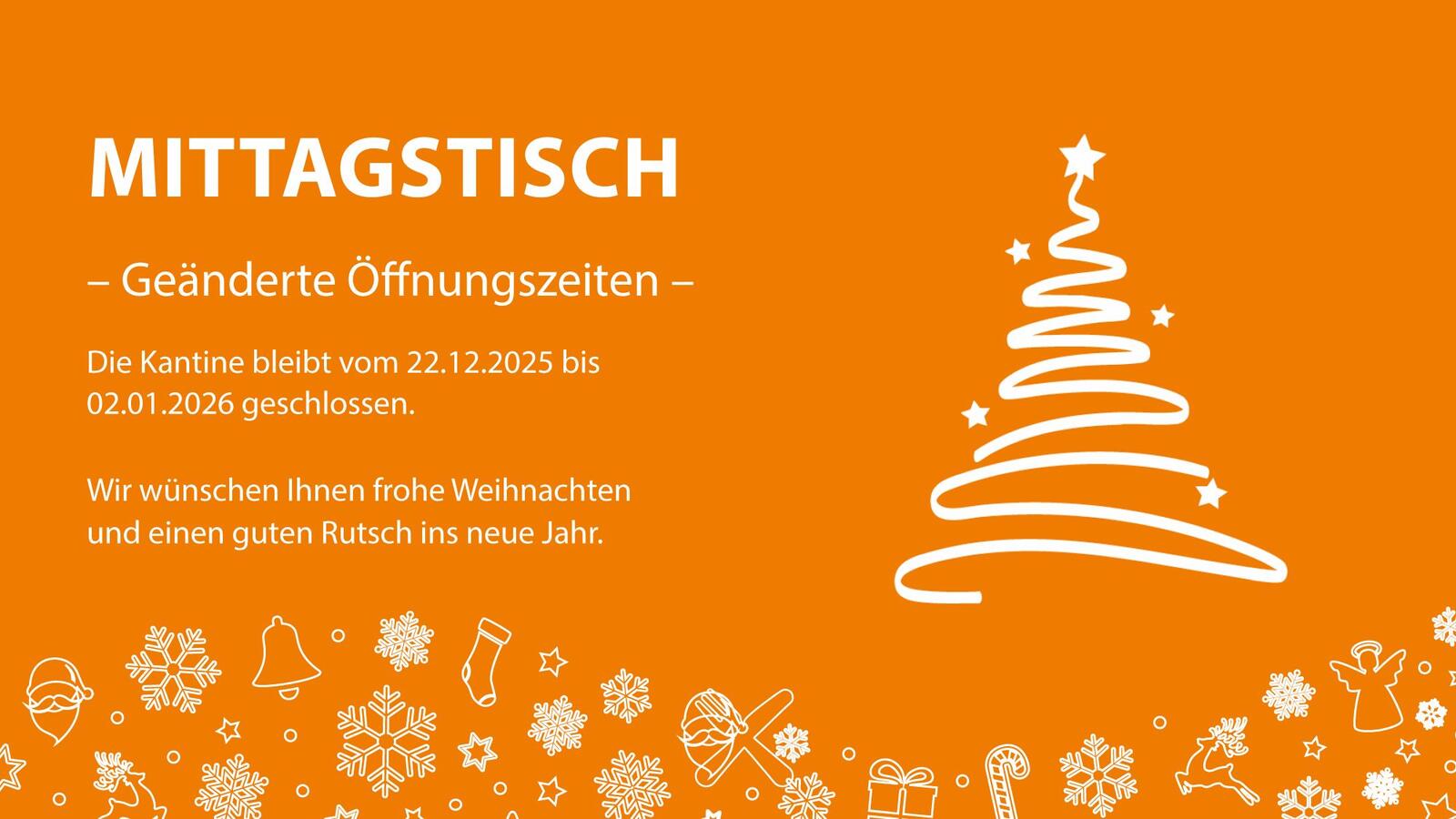 Aushang Kantine Weihnachten